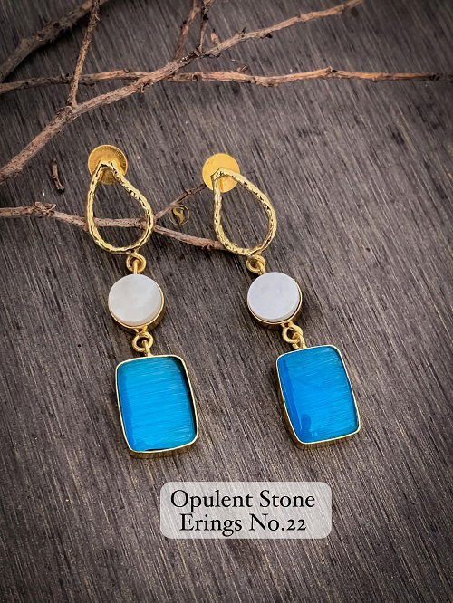 2 Designer Wedding Wear Opulent Stone Earrings Suppliers In India
